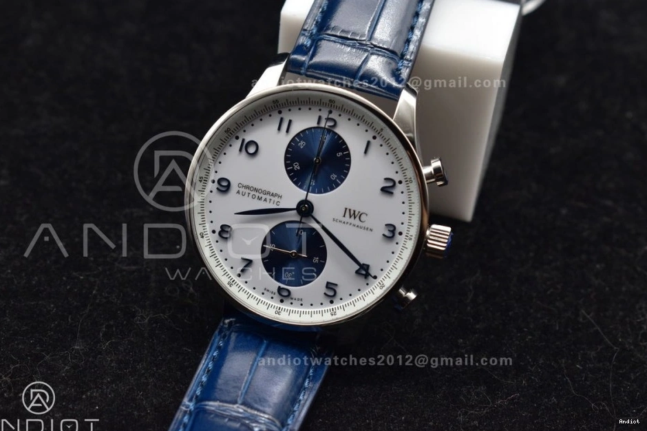 A69355 Leather ZF Dial White 1:1 on Best Blue Portuguese Strap IW371620 Edition Blue Chrono 1115